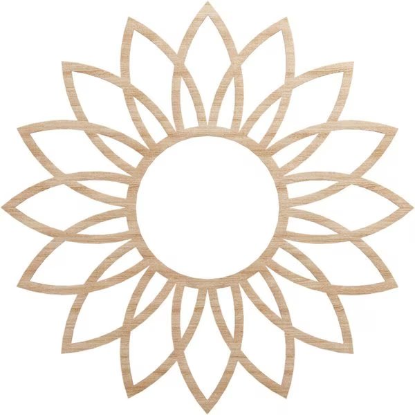 Daisy Wood Fretwork Pierced Ceiling Medallion, Alder, 32